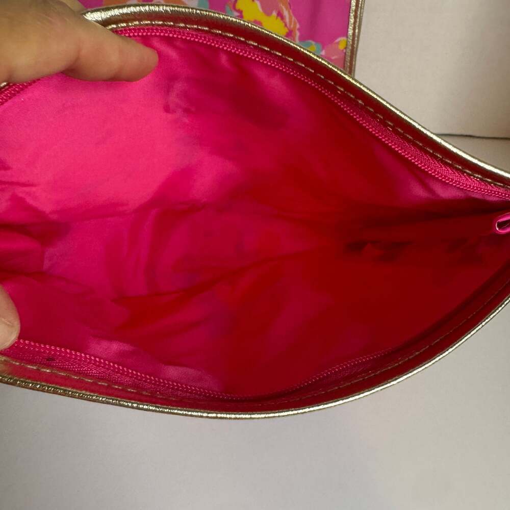 Lilly Pulitzer for Estée Lauder Pink Floral PVC Makeup Cosmetic Bag - Picture 5 of 6